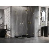 Mexen Lunar L semi-circular shower cabin right hinge 100 x 90 cm, transparent, brushed gold - 833L-100P-090L-55-00
