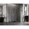Mexen Lunar L semi-circular shower cabin right hinge 100 x 90 cm, transparent, brushed gold - 833L-100P-090L-55-00