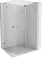 Mexen Lunar L semi-circular shower cabin right hinge 100 x 90 cm, transparent, brushed gold - 833L-100P-090L-55-00