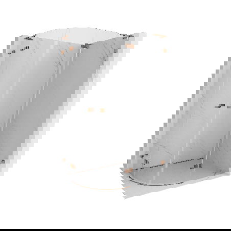 Mexen Lunar L semi-circular right opening shower cabin 80 x 70 cm, transparent, pink gold - 833L-080P-070L-60-00