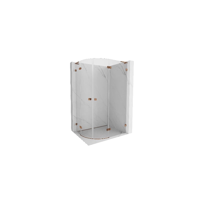 Mexen Lunar L semi-circular right swing shower enclosure 100 x 80 cm, transparent, pink gold - 833L-100P-080L-60-00