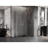 Mexen Lunar L semi-circular right swing shower enclosure 100 x 80 cm, transparent, pink gold - 833L-100P-080L-60-00