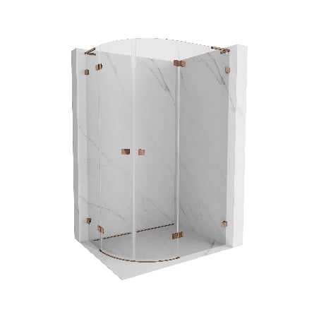 Mexen Lunar L semi-circular shower enclosure right swing 100 x 90 cm, transparent, rose gold - 833L-100P-090L-60-00
