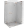 Mexen Lunar L semi-circular right-hinged shower enclosure 90 x 80 cm, transparent, brushed copper - 833L-090P-080L-65-00
