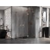 Mexen Lunar L semi-circular shower enclosure right door 90 x 80 cm, transparent, brushed copper - 833L-090P-080L-65-00