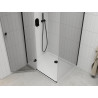 Mexen Roma swing shower enclosure 70 x 90 cm, transparent, black + Flat tray, white - 854-070-090-70-00-4010B