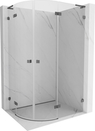 Mexen Lunar L right-hand hinged semicircular shower enclosure 100 x 70 cm, transparent, gun gray brushed - 833L-100P-070L-66-00