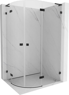 Mexen Lunar L semi-circular right shower enclosure 100 x 80 cm, transparent, black - 833L-100P-080L-70-00