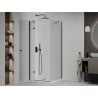 Mexen Roma hinged shower cabin 80 x 80 cm, transparent, black + Flat shower tray, white - 854-080-080-70-00-4010B