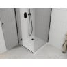Mexen Roma hinged shower cabin 80 x 80 cm, transparent, black + Flat shower tray, white - 854-080-080-70-00-4010B