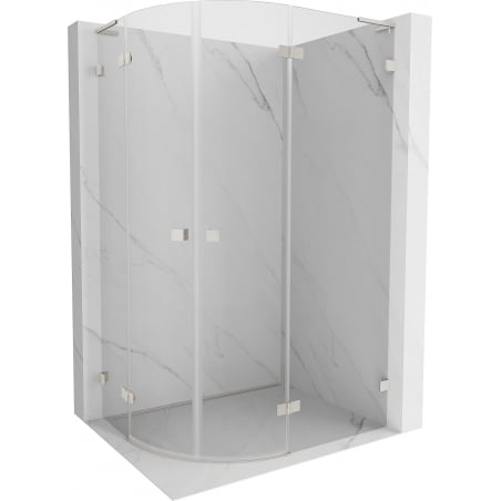 Mexen Lunar L semi-circular right hinged shower cabin 90 x 70 cm, transparent, brushed nickel - 833L-090P-070L-97-00