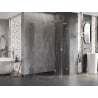 Mexen Lunar L semi-circular right hinged shower cabin 90 x 70 cm, transparent, brushed nickel - 833L-090P-070L-97-00