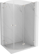 Mexen Lunar L semi-circular right-hinged shower cabin 100 x 70 cm, transparent, brushed nickel - 833L-100P-070L-97-00