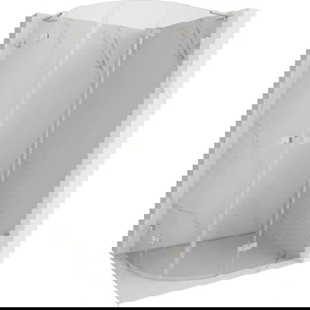 Mexen Lunar L semi-circular right 100 x 80 cm shower enclosure, transparent, brushed nickel - 833L-100P-080L-97-00