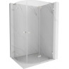 Mexen Lunar L semi-circular shower enclosure right-hinged 100 x 90 cm, transparent, brushed nickel - 833L-100P-090L-97-00