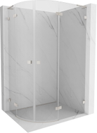 Mexen Lunar L semi-circular shower enclosure right-hinged 100 x 90 cm, transparent, brushed nickel - 833L-100P-090L-97-00