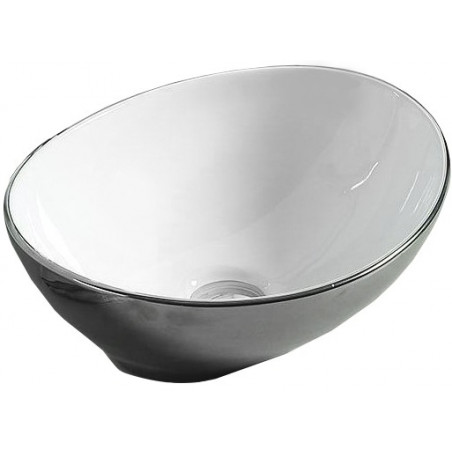Mexen Elza countertop basin 40 x 33 cm, silver/white - 21014079