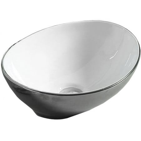 Mexen Elza countertop washbasin 40 x 33 cm, Silver/White - 21014079
