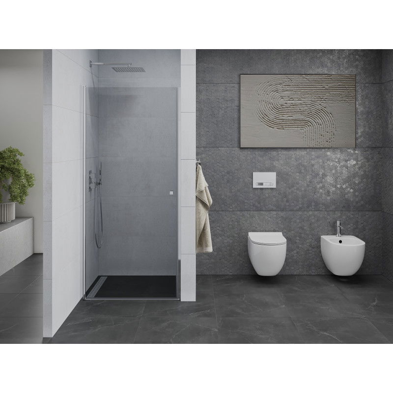 Mexen Pretoria 65 cm Hinged Shower Door, Transparent, Chrome - 852-065-000-01-00