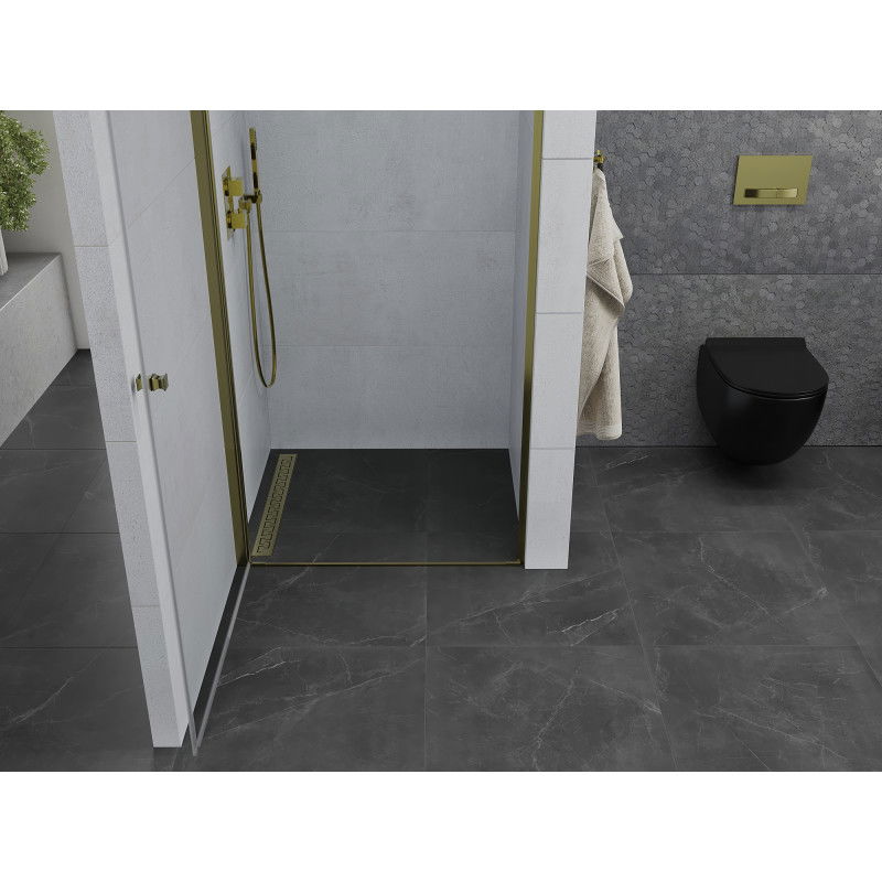 Mexen Pretoria Pivot Shower Door 70 cm, Transparent, Gold - 852-070-000-50-00