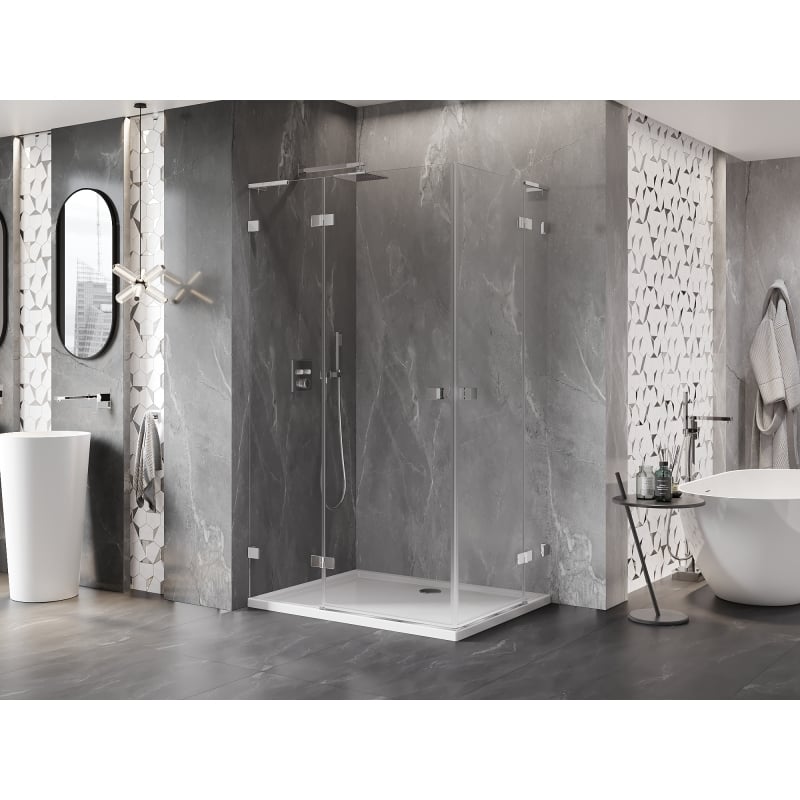 Mexen Lunar L Duo left-hinged shower enclosure 95 x 90 cm, transparent, chrome - 834L-095L-090P-01-00