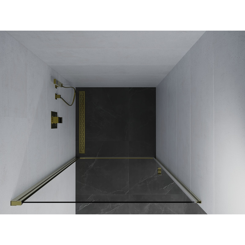Mexen Pretoria hinged shower door 80 cm, transparent, gold - 852-080-000-50-00