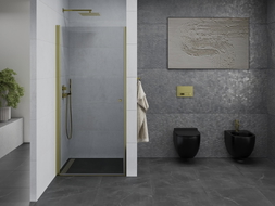 Mexen Pretoria 90 cm Swing Shower Door, Transparent, Gold - 852-090-000-50-00