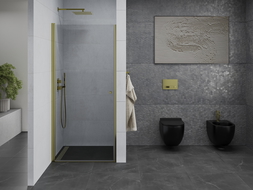Mexen Pretoria hinged shower door 90 cm, Transparent, Gold - 852-090-000-50-00
