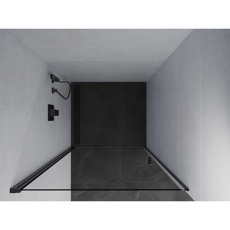 Mexen Pretoria 70 cm swing shower door, transparent, black - 852-070-000-70-00