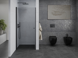 Mexen Pretoria 80 cm Swing Shower Door, Transparent, Black - 852-080-000-70-00