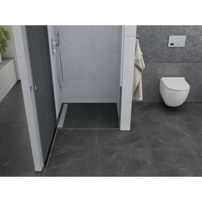 Mexen Pretoria 70 cm Hinged Shower Door, Graphite, Chrome - 852-070-000-01-40