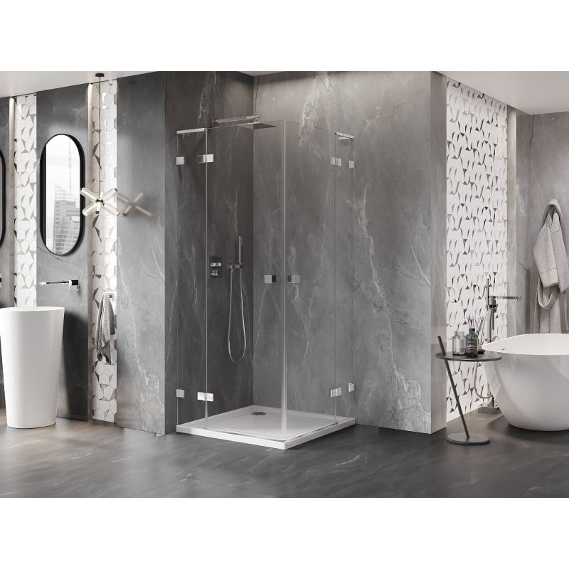 Mexen Lunar L Duo hinged shower enclosure 105 x 105 cm, transparent, chrome - 834L-105L-105P-01-00