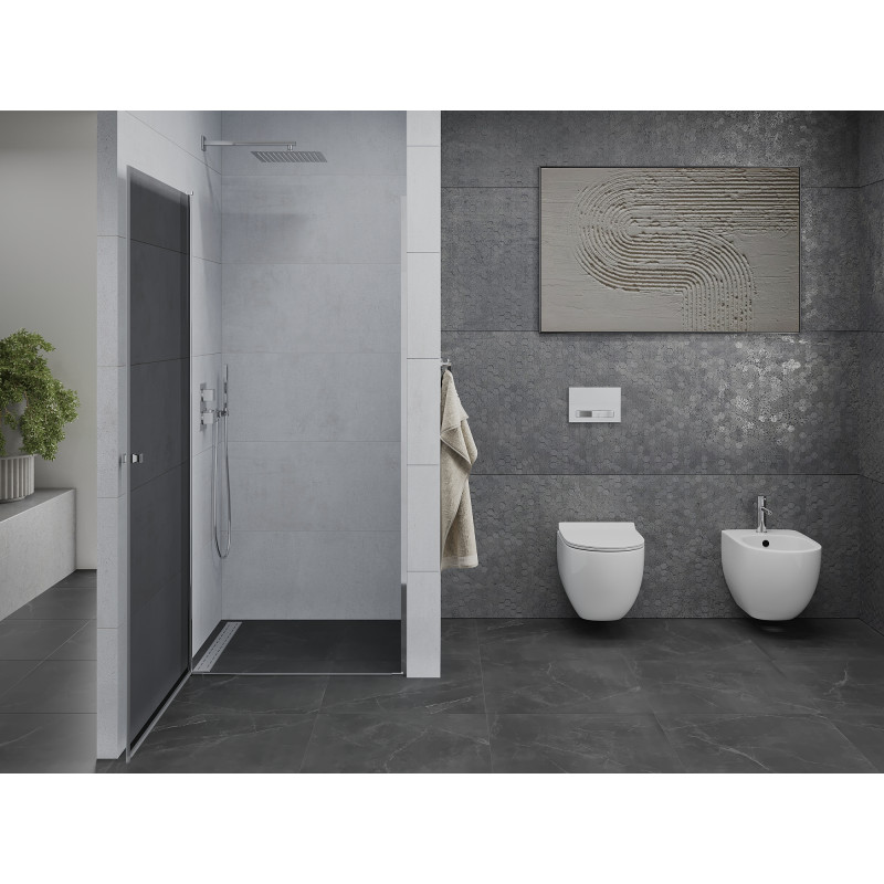 Mexen Pretoria hinged shower door 80 cm, graphite, chrome - 852-080-000-01-40