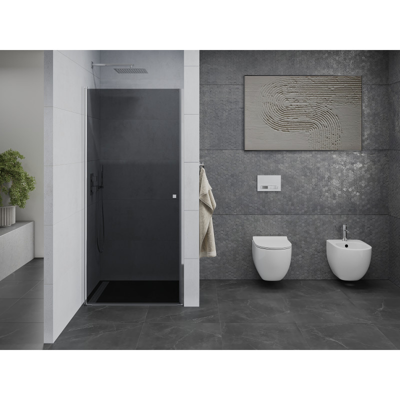 Mexen Pretoria hinged shower door 80 cm, graphite, chrome - 852-080-000-01-40