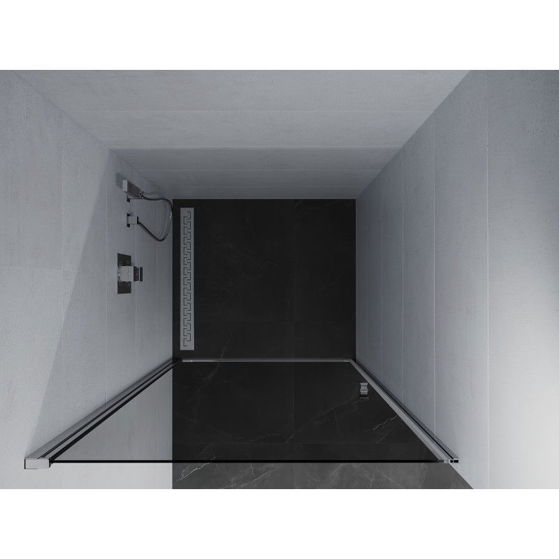 Mexen Pretoria 80 cm Hinged Shower Door, Graphite, Chrome - 852-080-000-01-40