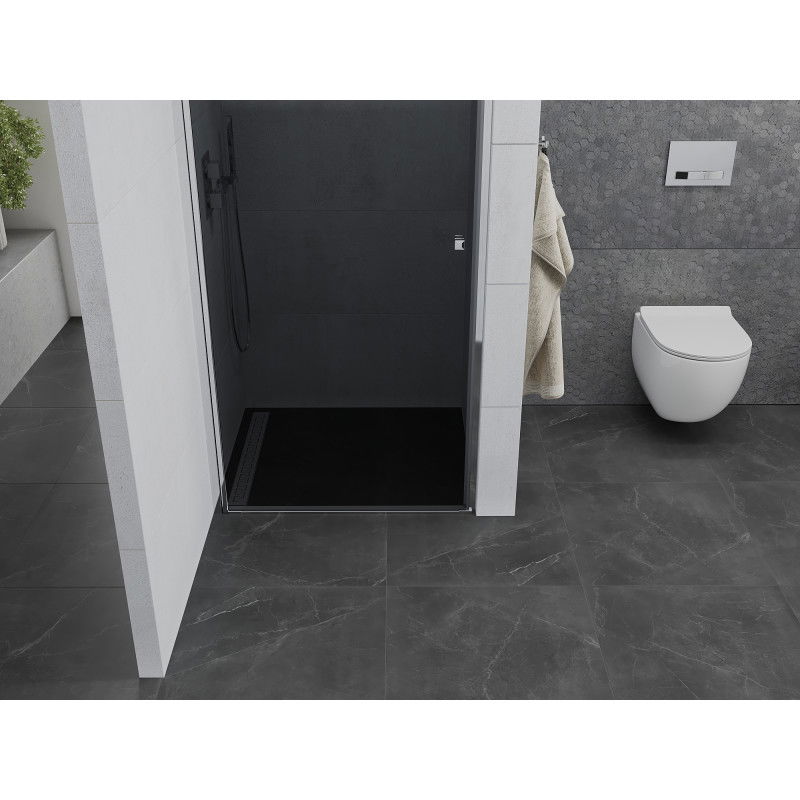 Mexen Pretoria 90 cm Pivot Shower Door, Graphite, Chrome - 852-090-000-01-40