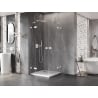 Mexen Lunar Duo 70 x 70 cm Pivot Shower Enclosure, Transparent, White - 834-070L-070P-20-00