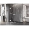 Mexen Lunar Duo 70 x 70 cm Pivot Shower Enclosure, Transparent, White - 834-070L-070P-20-00