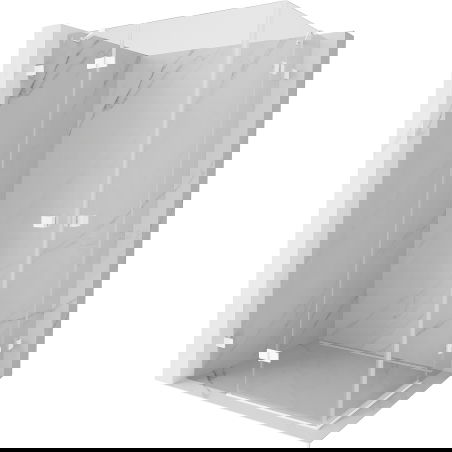 Mexen Lunar Duo shower enclosure 80 x 70 cm, transparent, white - 834-080L-070P-20-00