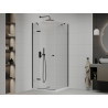 Mexen Roma pivot shower cabin 90 x 90 cm, transparent, black + Flat tray, white - 854-090-090-70-00-4010B