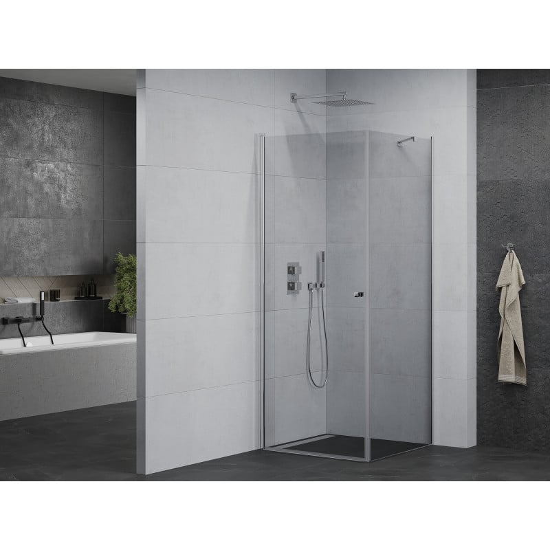 Mexen Pretoria 90 x 90 cm Pivot Shower Enclosure, Transparent, Chrome - 852-090-090-01-00