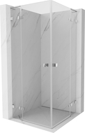 Mexen Lunar L Duo 120x120 cm Pivot Shower Enclosure, Transparent, Chrome - 834L-120L-120P-01-00