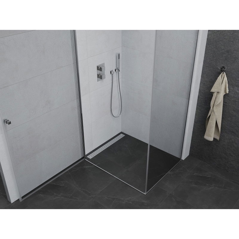 Mexen Pretoria 70 x 110 cm Hinged Shower Enclosure, Transparent, Chrome - 852-070-110-01-00