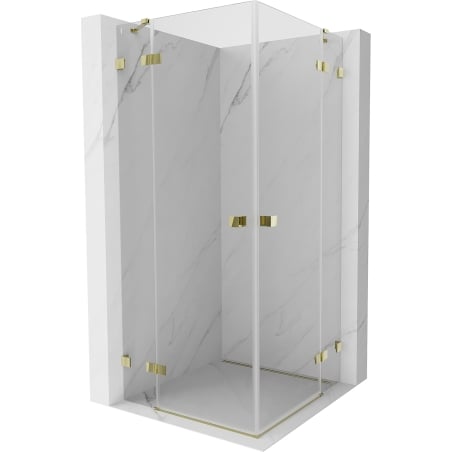Mexen Lunar Duo shower enclosure hinged 90 x 90 cm, transparent, gold - 834-090L-090P-50-00