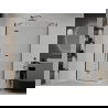 Mexen Roma hinged shower cubicle 100 x 70 cm, Transparent, Black + shower tray Flat, White - 854-100-070-70-00-4010B