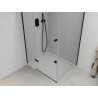 Mexen Roma swing shower enclosure 100 x 70 cm, transparent, black + Flat shower tray, white - 854-100-070-70-00-4010B
