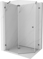 Mexen Lunar pentagonal swing left shower cabin 100 x 80 cm, transparent, gun metal - 831-100L-080P-95-00-L