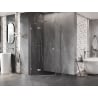 Mexen Lunar pentagonal shower cabin, left hinged 80 x 80 cm, transparent, brushed nickel - 831-080L-080P-97-00-L