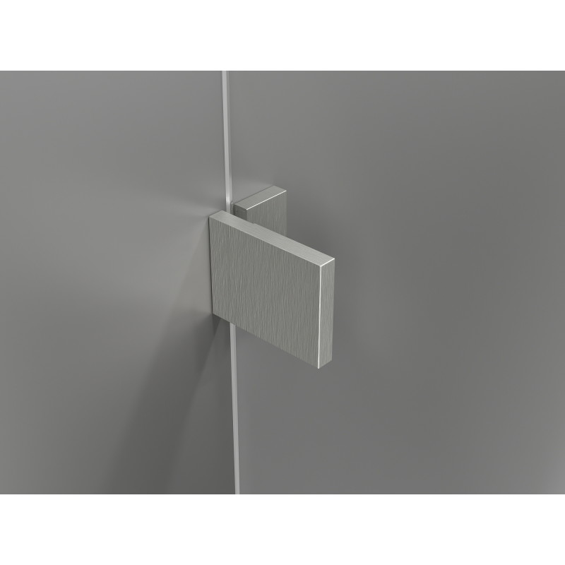 Mexen Lunar pentagonal left-hinged shower cabin 80 x 100 cm, transparent, brushed nickel - 831-080L-100P-97-00-L