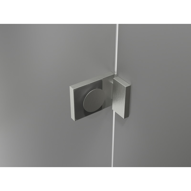 Mexen Lunar pentagonal left-hinged shower cabin 80 x 100 cm, transparent, brushed nickel - 831-080L-100P-97-00-L